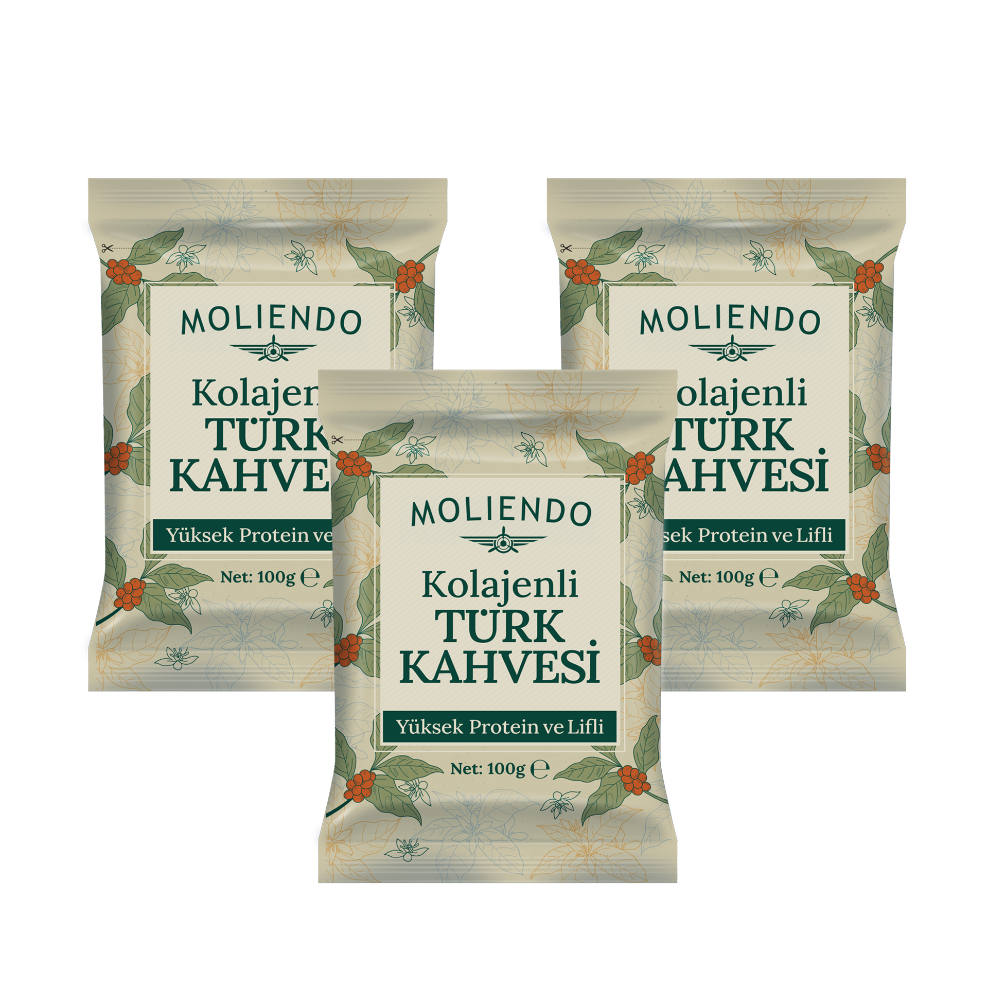 Moliendo Kolajenli Türk Kahvesi 100 g 3'lü Avantaj Paketi