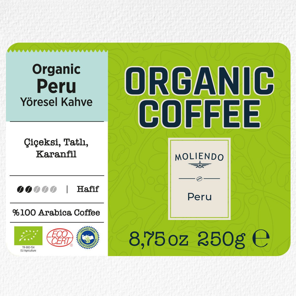 Moliendo Organic Peru (Çekirdek) Yöresel Kahve 250 g