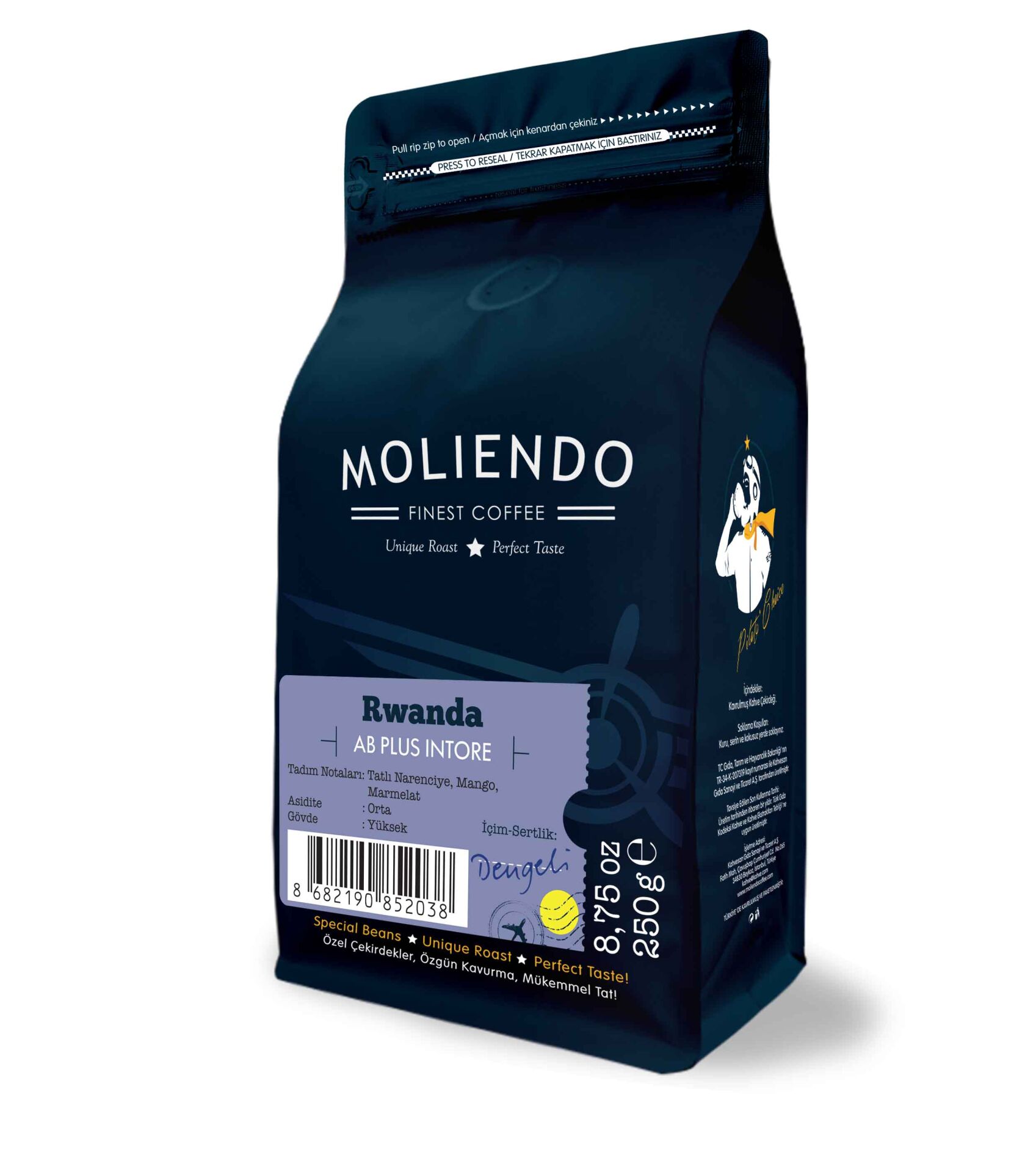 Moliendo Rwanda AB Plus Intore Yöresel Kahve 4 X 250 gr.
