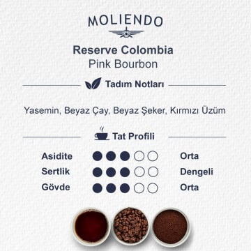 Moliendo Reserve Colombia Pink Bourbon Yöresel Kahve 250 g