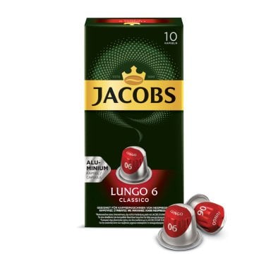 Jacobs Kapsül Kahve Lungo 6 Classic (10xNespresso Uyumlu Kapsül)