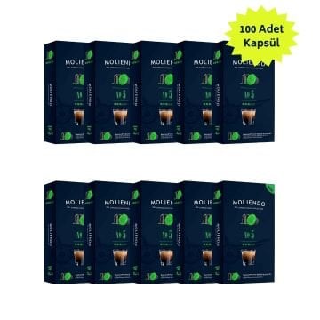 Moliendo Kapsül No:05 Avantaj Paketi 10x10 Nespresso Uyumlu Kapsül 100 Adet