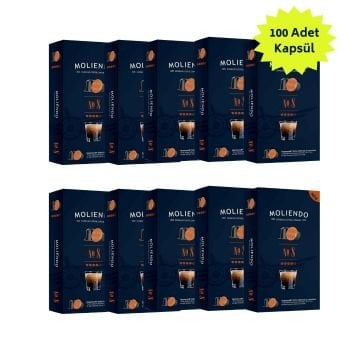 Moliendo Kapsül No:08 Avantaj Paketi 10x10 Nespresso Uyumlu Kapsül 100 Adet