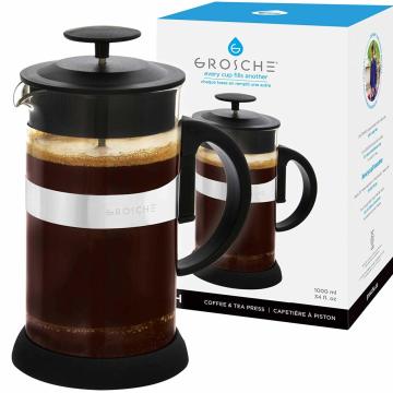 Grosche Zurich French Press Siyah 8 Cup 1000 ml