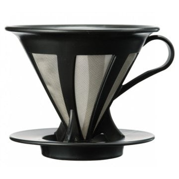 Hario 02 Kendinden Filtreli Dripper Siyah