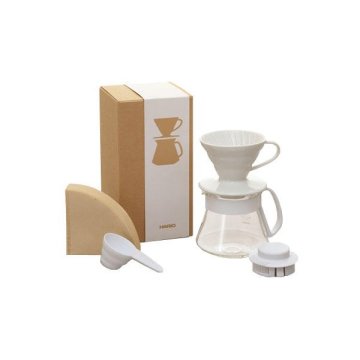 Hario V60 01 Kahve Demleme Seti (Beyaz Seramik)