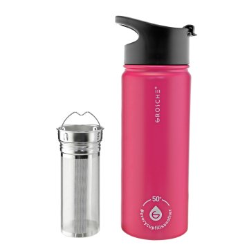 Grosche Chicago Demleme Hazneli Çelik Termos Pembe 473 ml