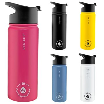 Grosche Chicago Demleme Hazneli Çelik Termos Pembe 473 ml